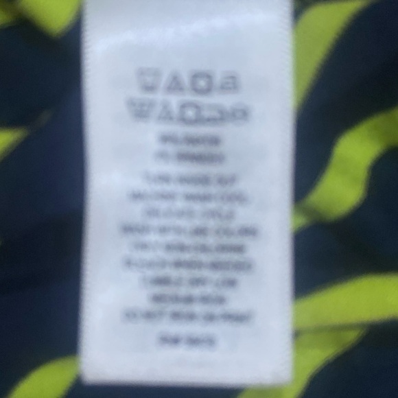 Dakini halter twisted striped athletic dress bralette navy & chartreuse small - Picture 11 of 11